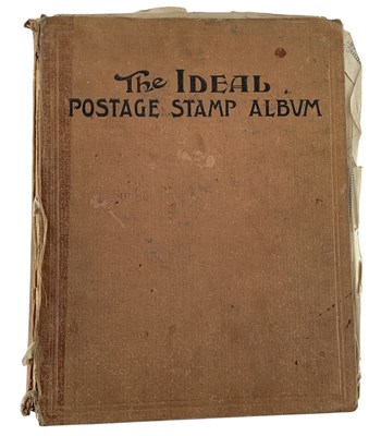 Lot 417 - An old Ideal stamp album including pages of GB...