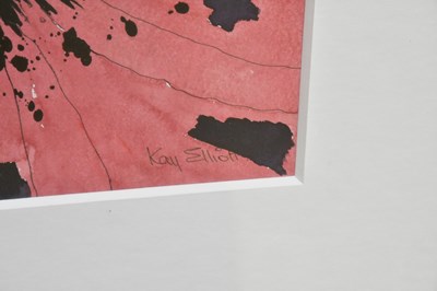 Lot 518 - KAY ELLIOTT; watercolour, study of flower,...
