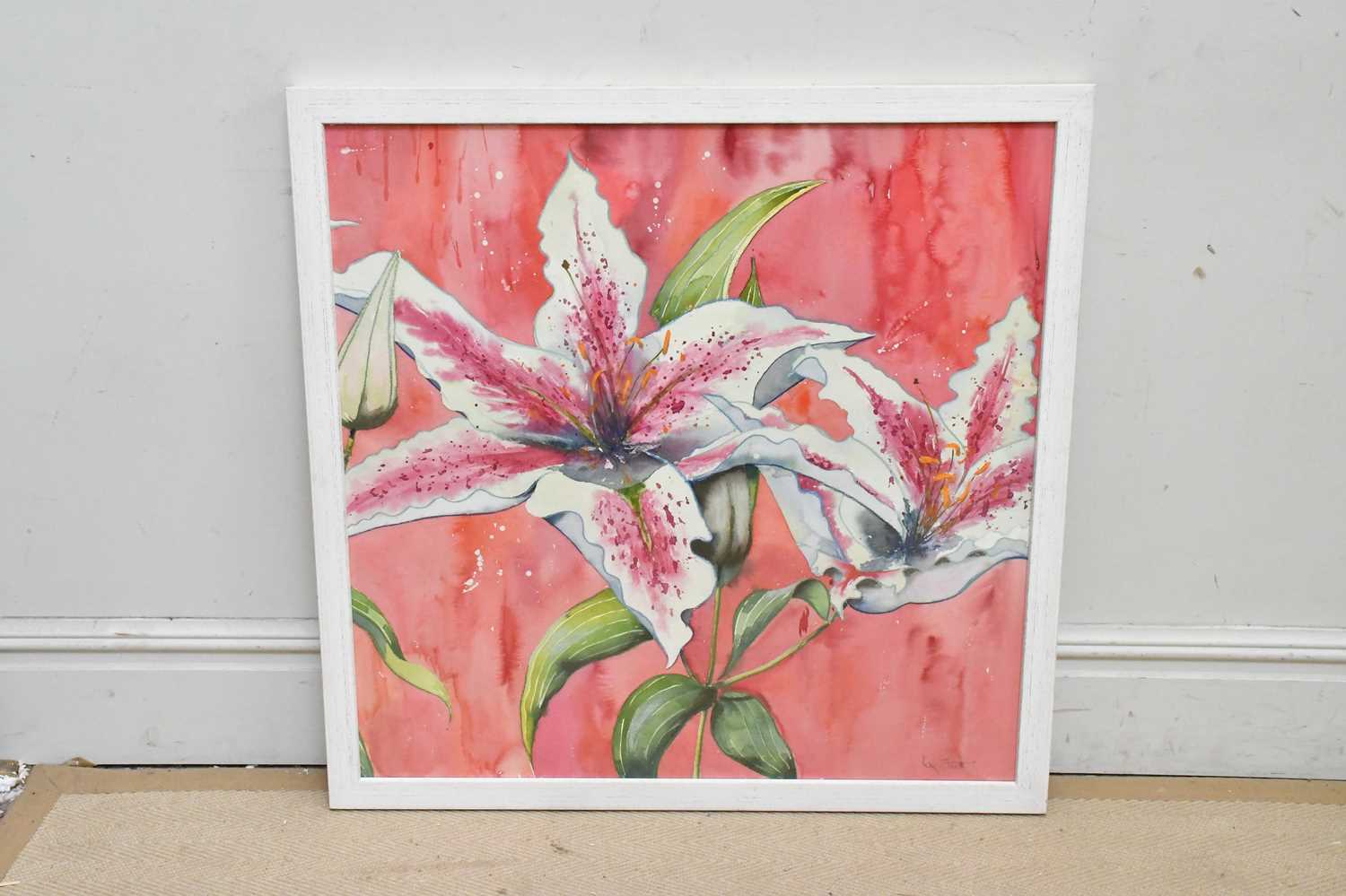 Lot 514 - KAY ELLIOTT; watercolour, study of flower,...