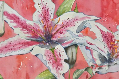 Lot 514 - KAY ELLIOTT; watercolour, study of flower,...