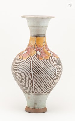 Lot 426 - MICHAEL & BARBARA HAWKINS; a tall stoneware...