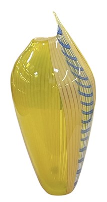 Lot 574 - A stylish yellow art glass vase, with...