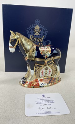 Lot 250 - ROYAL CROWN DERBY; a limited edition Shire...