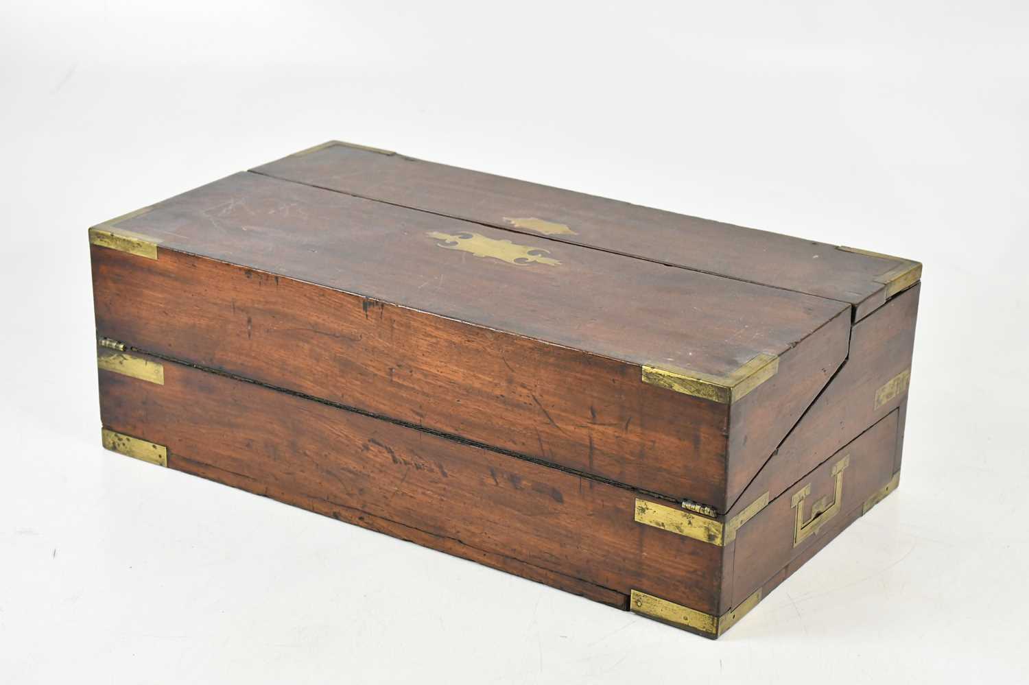 Lot 1338 - A 19th century brass bound campaign writing...