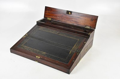 Lot 1338 - A 19th century brass bound campaign writing...