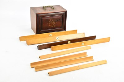 Lot 579 - A vintage Chinese rosewood cased Mahjong set,...