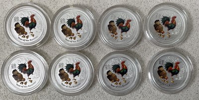 Lot 1371 - YEAR OF THE ROOSTER; eight 2017 25 cents...