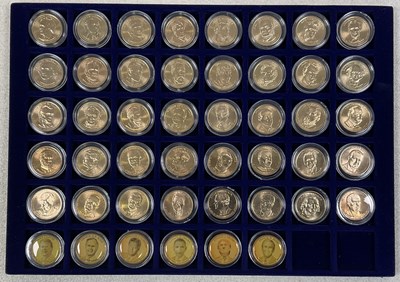 Lot 1376 - Forty-six USA President one dollar coins, each...