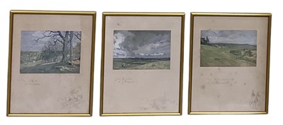 Lot 220 - LIONEL EDWARDS; a set of three hunting prints,...