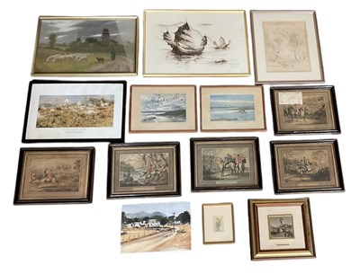 Lot 242 - Fourteen assorted pictures including two Peter...