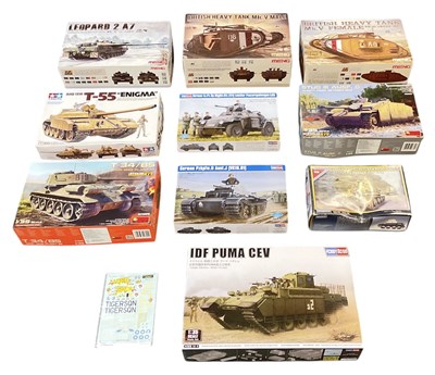 Lot 490 - MENG; three 1:35 scale model tank kits...