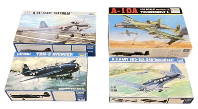 Lot 492 - TRUMPETER; four boxed 1:32 scale aeroplane...