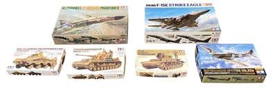 Lot 500 - TAMIYA; three 1:35 scale tank models...