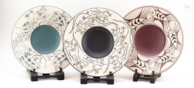 Lot 364 - LOUISE DARBY (born 1957); a trio of stoneware...