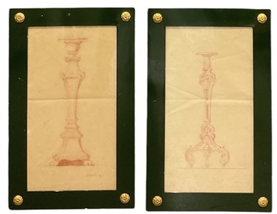 Lot 191 - ECHELLE; two charcoal drawings of designs for...