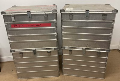 Lot 196 - Four large aluminium air portable containers,...