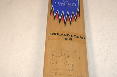 Lot 65 - ENGLAND CRICKET; an Easton Supremo cricket bat,...