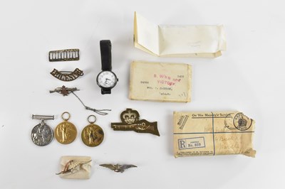 Lot 223 - Two WWI medals, A War Medal and a Victory...