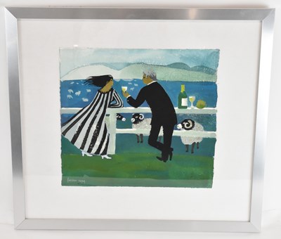 Lot 103 - MARY FEDDEN (1915-2012); watercolour, 'Drinks...