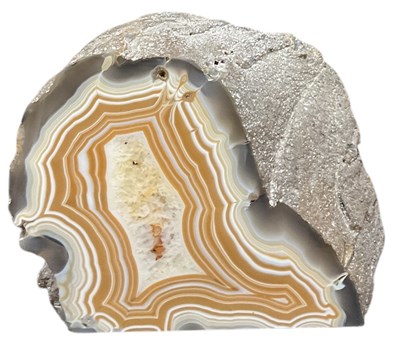 Lot 314 - An agate boulder section (part dyed), height...