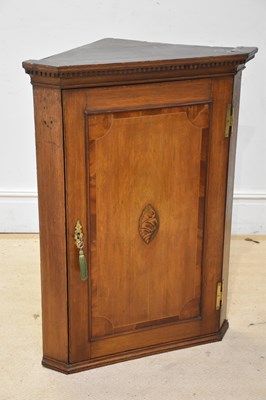 Lot 1065 - A 19th century oak, mahogany crossbanded and...