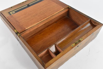 Lot 1398 - A Victorian brass bound writing slope, the...