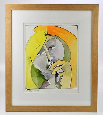 Lot 63 - GEOFFREY KEY (born 1941); mixed media, 'Head &...