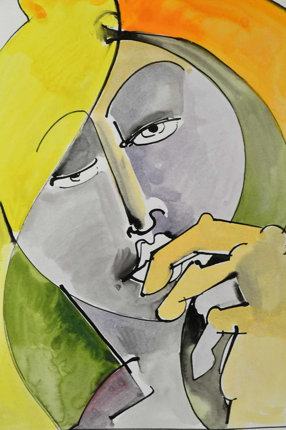 Lot 63 - GEOFFREY KEY (born 1941); mixed media, 'Head