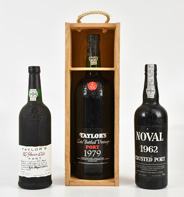 Lot 355 - PORT; three bottles, Taylor's LBV 1979, 150cl,...