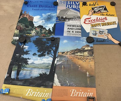 Lot 399 - A group of six vintage travel posters and a...