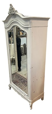 Lot 1082 - A modern white painted armoire, with single...