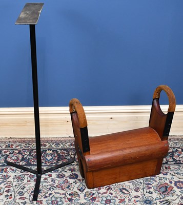 Lot 233 - A vintage hobby horse with later iron stand.