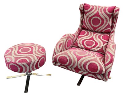 Lot 17 - FAMA LENNY; a modern pink and grey upholstered...