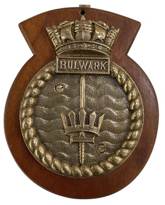 Lot 353 - A mid 20th century brass boat badge, 'HMS...