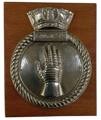 Lot 369 - A WWII aircraft carrier boat badge, 'HMS...