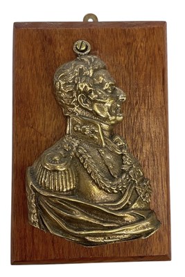 Lot 360 - An early 20th century cast brass plaque of the...