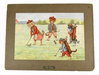 Lot 332 - AFTER LOUIS WAIN; a set of four golfing prints,...