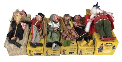 Lot 485 - PELHAM PUPPETS; six boxed puppets including...