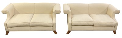 Lot 2 - DAVID LINLEY; a pair of cream upholstered two...