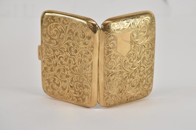 Lot 1095 - A 9ct gold breast pocket cigarette case with...