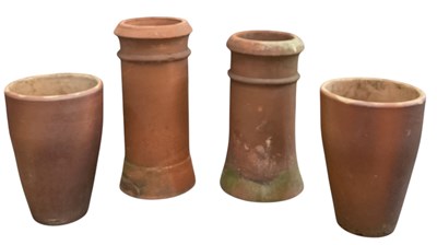 Lot 76 - Two terracotta chimney pots, tallest height...