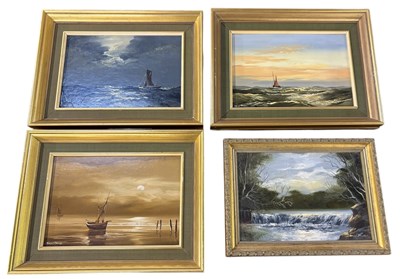 Lot 151 - DAVID A JAMES; a set of three oil on board...