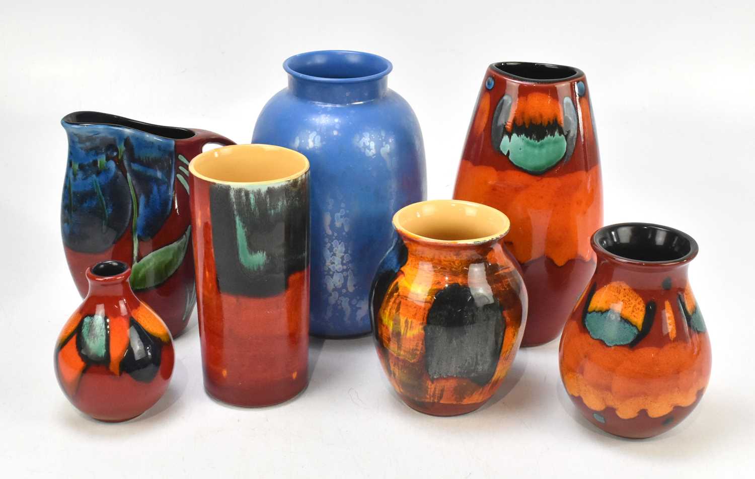 Lot 455 - POOLE POTTERY; a group of six vases