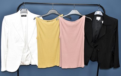 Lot 846 - GUCCI; a pink silk and cotton slash neck short...