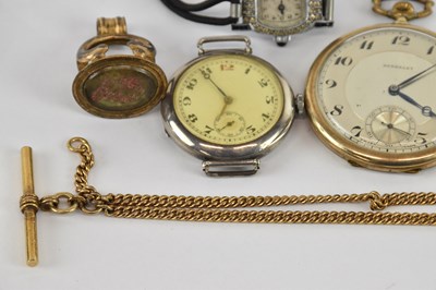 Lot 1604 - BERKELEY; a gold plated slimline pocket watch,...