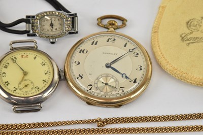 Lot 1604 - BERKELEY; a gold plated slimline pocket watch,...