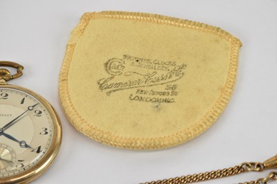 Lot 1604 - BERKELEY; a gold plated slimline pocket watch,...