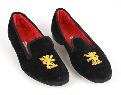 Lot 888 - ASPINAL OF LONDON; a pair of black velvet...