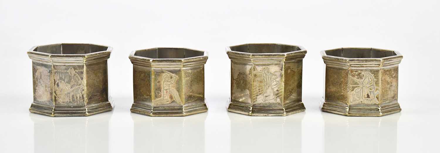 Lot 1232 - WSHS; a set of four George V hallmarked silver...