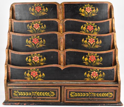 Lot 143 - A vintage waterfall letter rack with eight...